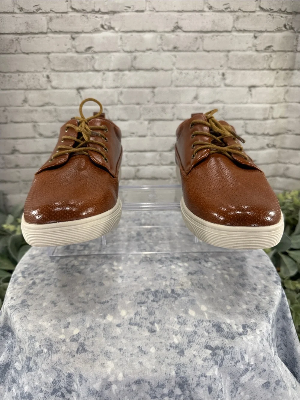 ASHFORD HAYES “Dozer” Caramel Perforated Round-Toe Dress Casual Oxfords Boys 5M
